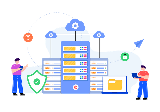 Cloud datacenter  Illustration