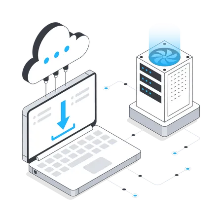 Herunterladen von Cloud-Daten  Illustration