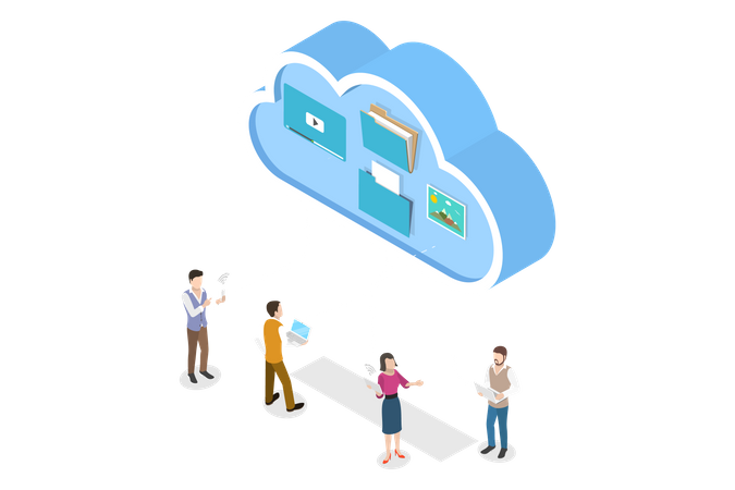 Cloud-Datenfreigabe  Illustration