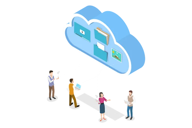 Cloud-Datenfreigabe  Illustration