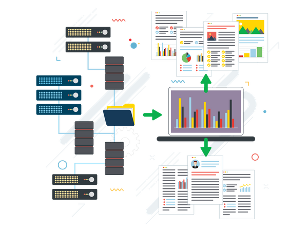 Cloud-Datenverarbeitung  Illustration