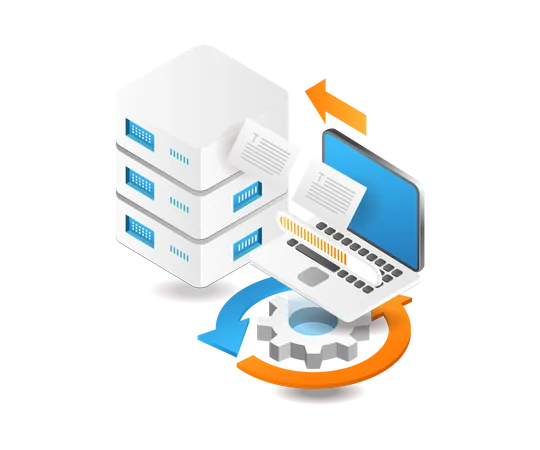 Cloud-Datenverarbeitung  Illustration