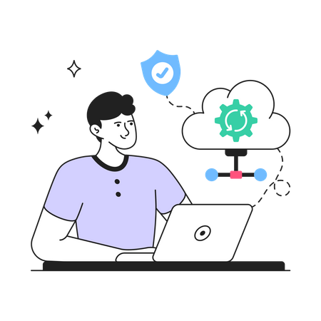 Cloud Development  Illustration