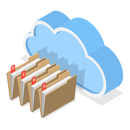 Cloud Document Storage  Illustration