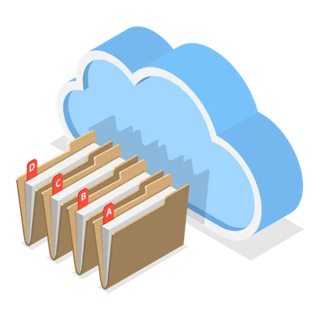 Cloud Document Storage  Illustration