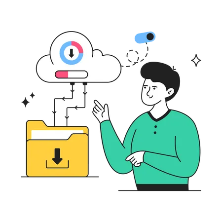 Cloud Downloading  Illustration