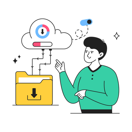 Cloud Downloading  Illustration