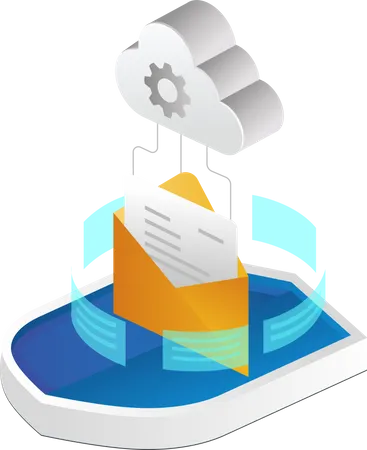 Cloud-E-Mail-Verarbeitung  Illustration