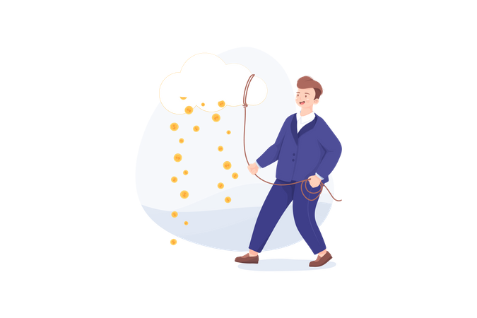 Cloud earning  Illustration