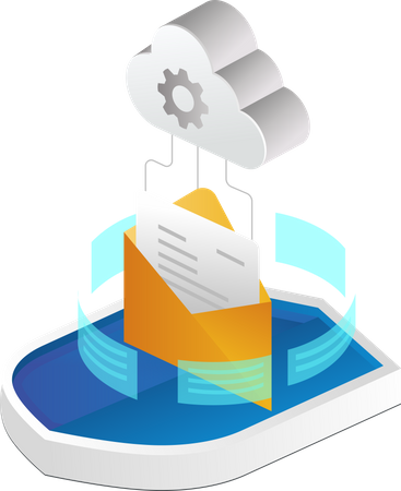 Cloud email processing  Illustration