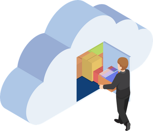Cloud file management Illustration