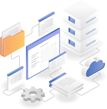 Cloud file management  Illustration