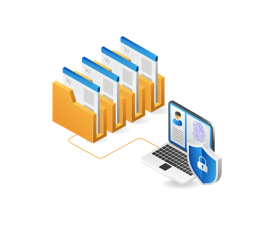 Cloud Fingerprint Security  Illustration