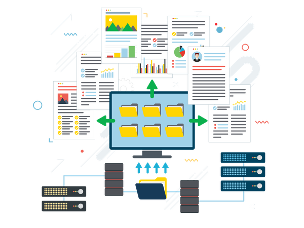 Cloud folder distribution  Illustration