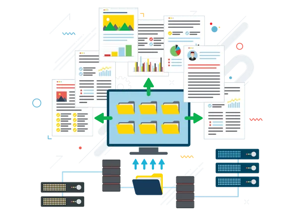 Cloud folder distribution  Illustration