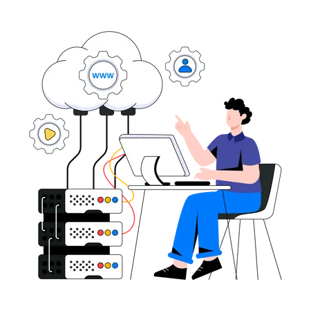 Cloud hosting Illustration