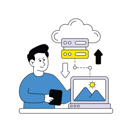 Cloud hosting  Illustration