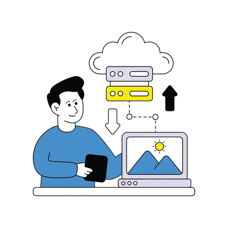 Cloud hosting  Illustration