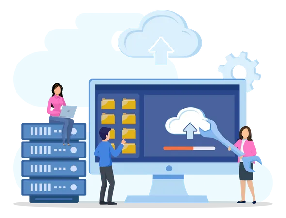 Cloud Hosting  Illustration