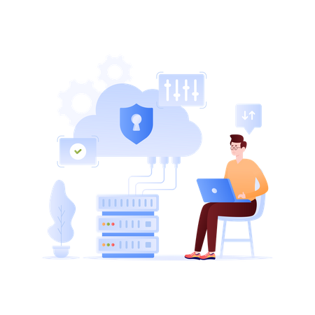 Cloud Hosting  Illustration