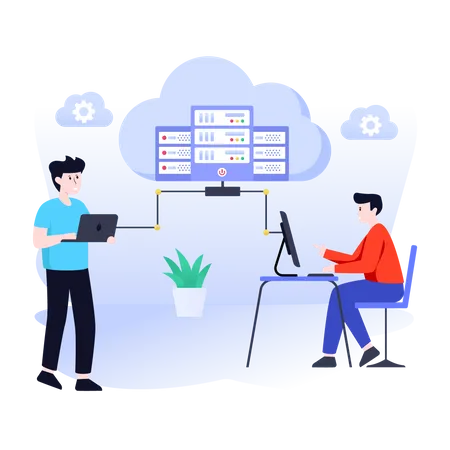 Cloud Hosting  Illustration