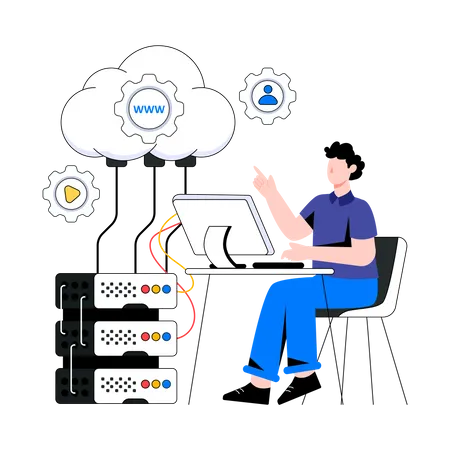 Cloud hosting  Illustration