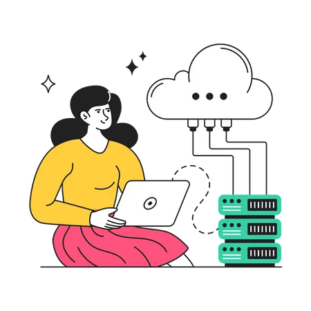 Cloud Hosting  Illustration