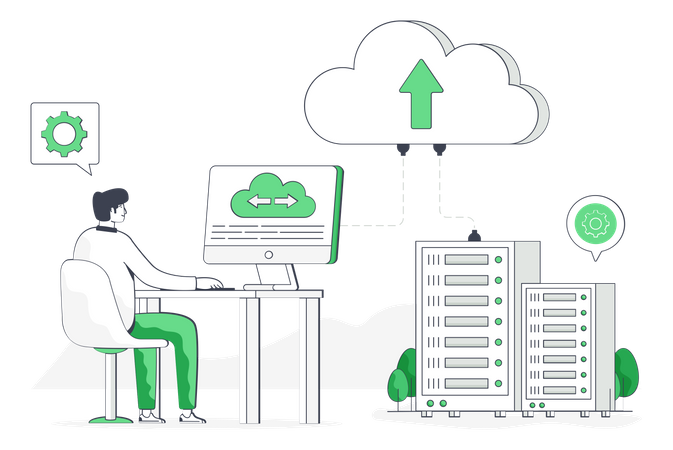 Cloud Hosting  Illustration