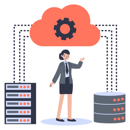 Cloud Hosting  Illustration