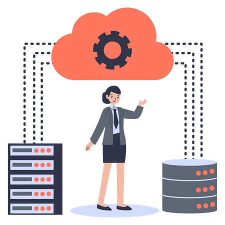 Cloud Hosting  Illustration