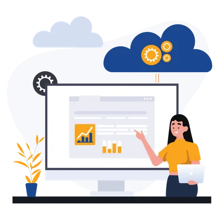 Cloud Hosting  Illustration