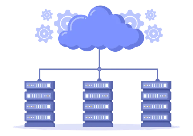 Cloud Hosting Management Illustration