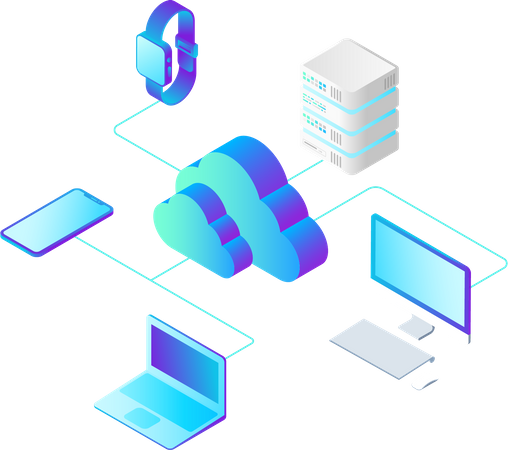 Cloud Hosting Network  Illustration