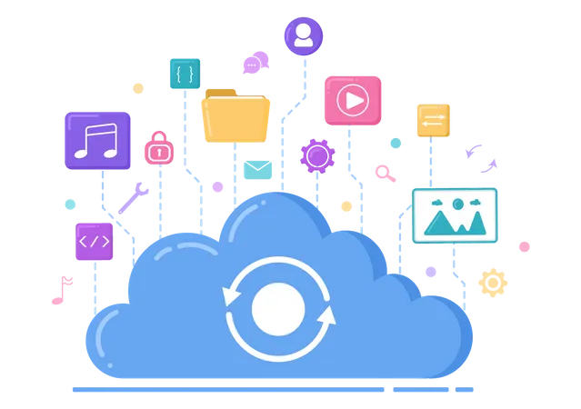 Cloud Hosting Service Illustration