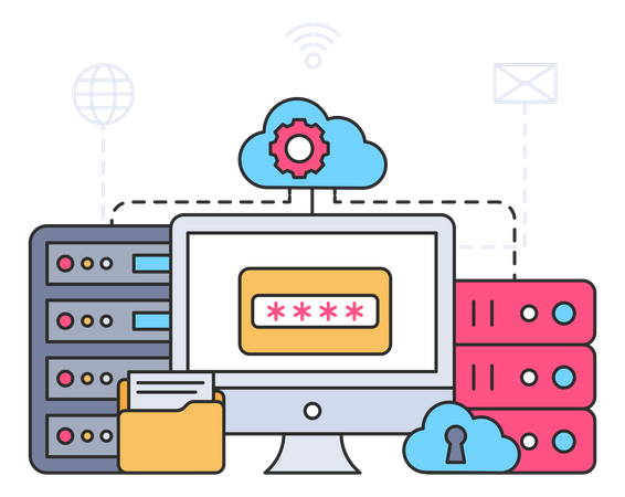 Cloud Hosting Service  Illustration