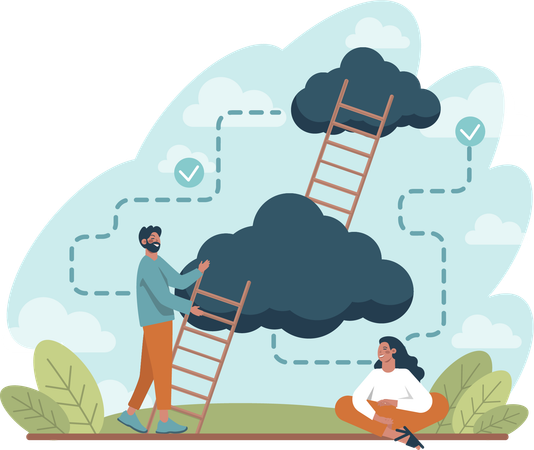Cloud Ladder  Illustration