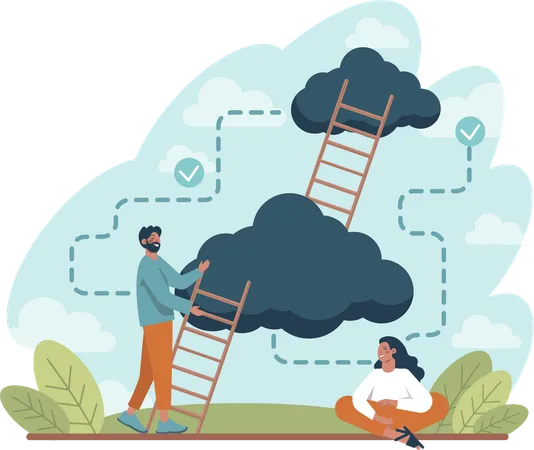 Cloud Ladder  Illustration