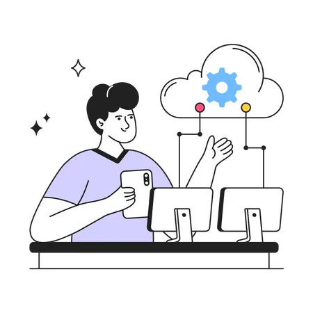 Cloud Lan Network  Illustration