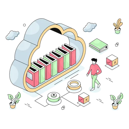 Cloud Library  Illustration