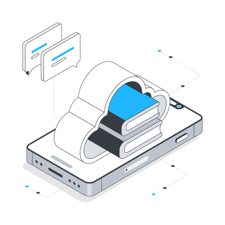 Cloud Library  Illustration