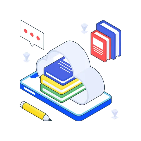 Cloud Library  Illustration