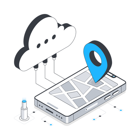 Cloud Location  Illustration