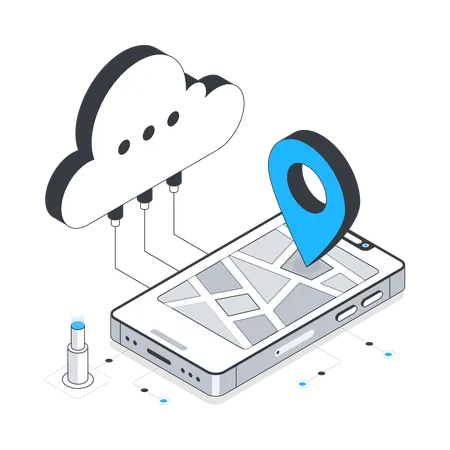 Cloud Location  Illustration