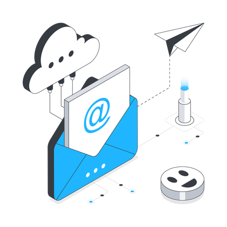 Cloud Mail sending  Illustration