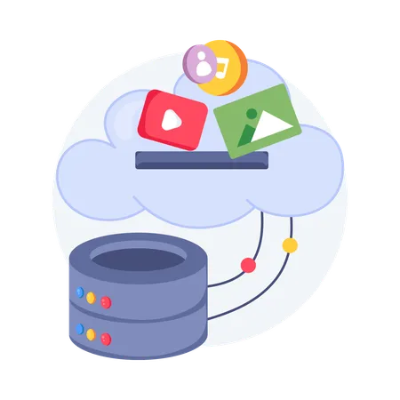 Cloud Media Storage  Illustration