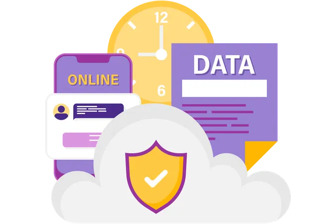 Cloud messaging security  Illustration