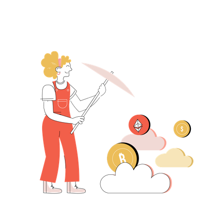 Cloud mining  Illustration