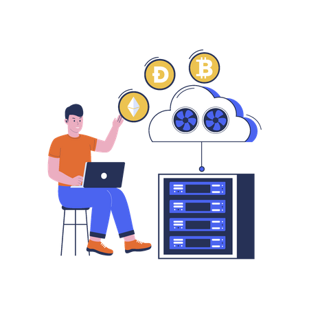 Cloud mining crypto  Illustration