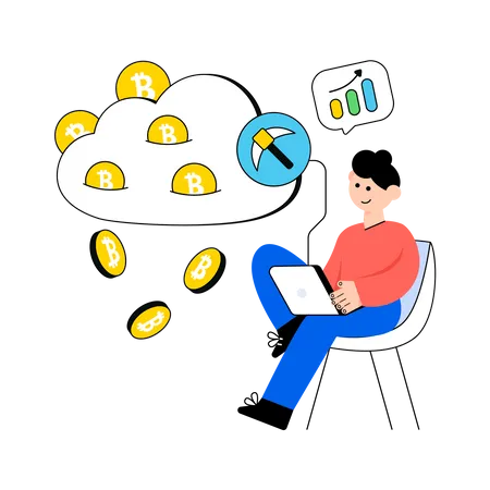 Cloud Mining  Illustration