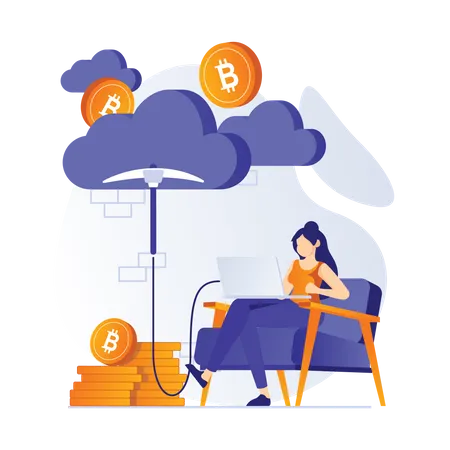 Cloud Mining  Illustration